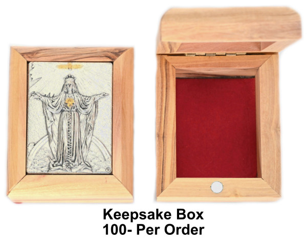 Wholesale Immaculate Heart of Mary Rosary Boxes - 100 @ $14.55 Each