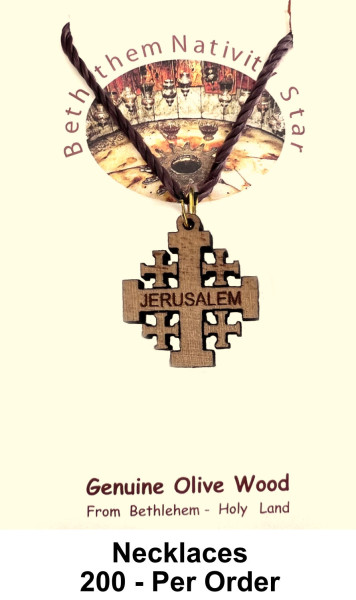 Wholesale Jerusalem Cross Necklaces 1 Inch - 200 @ $1.95 Each