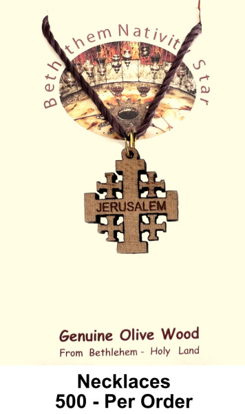 Wholesale Jerusalem Cross Necklaces 1 Inch - 500 @ $1.90 Each