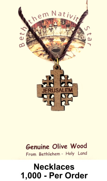 Wholesale Jerusalem Cross Necklaces 1 Inch - 1,000 @ $1.65 Each