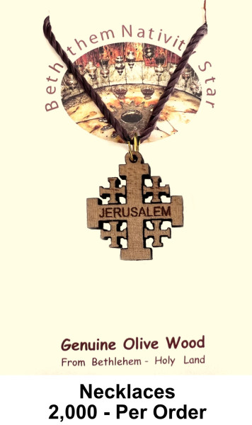 Wholesale Jerusalem Cross Necklaces 1 Inch - 2,000 @ $1.60 Each