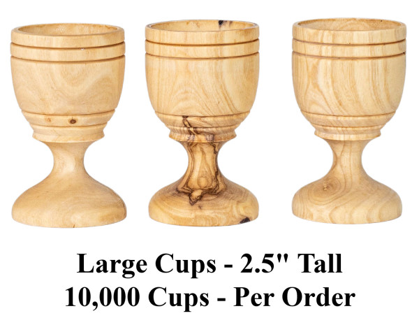 Wholesale Large Olive Wood Cups - 10,000 @ $1.68 Each