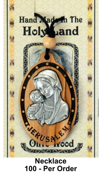 Wholesale Madonna and Child Necklaces Large 2.25 Inch - 100 Necklaces @ $3.85 Each