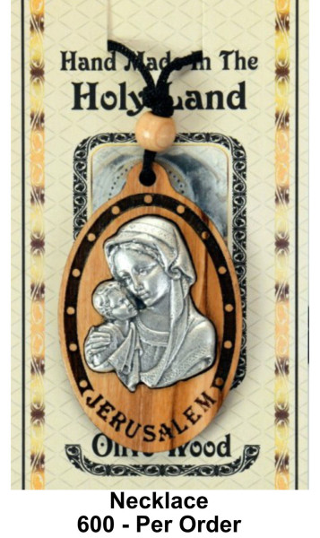 Wholesale Madonna and Child Necklaces Large 2.25 Inch - 600 Necklaces @ $3.60 Each