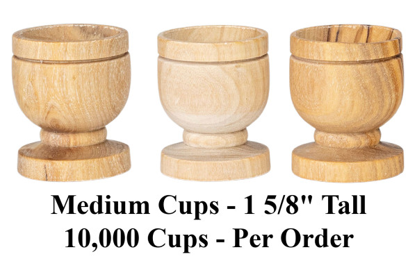 Wholesale Medium Olive Wood Cups - 10,000 @ $.84 Each