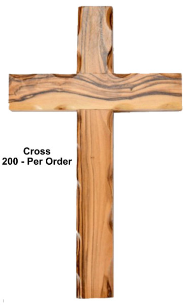 Wholesale Olive Wood 8&ldquo; Wall Crosses - 200 @ $15.10 Each