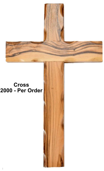 Wholesale Olive Wood 8&ldquo; Wall Crosses - 2,000 @ $9.10 Each