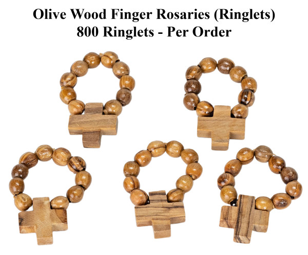 Wholesale Olive Wood Finger Rosaries - 800 @ $.69 Each