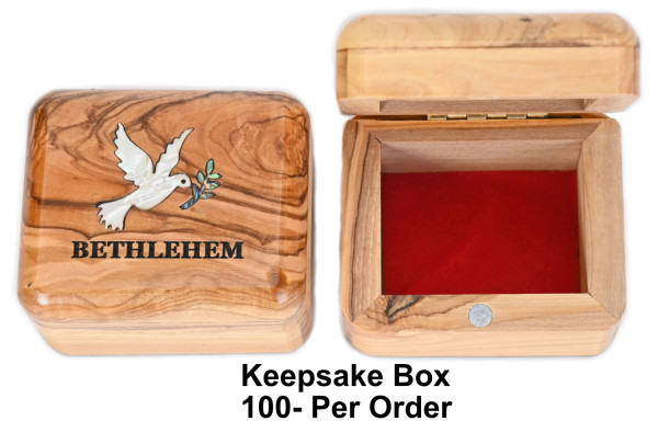 Wholesale Dove Mother of Pearl Olive Wood Keepsake Boxes - 100 @ $14.55 Each