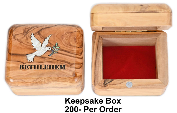 Wholesale Dove Mother of Pearl Olive Wood Rosary Boxes - 200 @ $14.05 Each