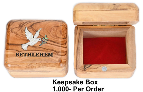 Wholesale Dove Mother of Pearl Olive Wood Rosary Boxes - 1,000 @ $13.00 Each