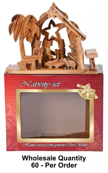 Wholesale Small Olive Wood Nativity Sets - 60 Nativities @ $34.00 Each