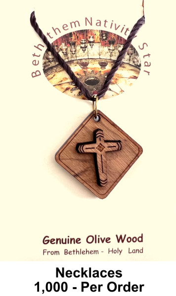 Wholesale Small Wood Crosses Necklaces 1 Inch - 1,000 @ $1.65 Each