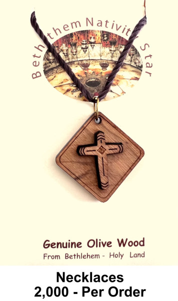 Wholesale Small Wood Crosses Necklaces 1 Inch - 2,000 @ $1.60 Each