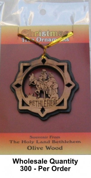 Wholesale Star Shape Holy Family Flight to Egypt Ornament - 300 Ornaments @ $5.75 Each