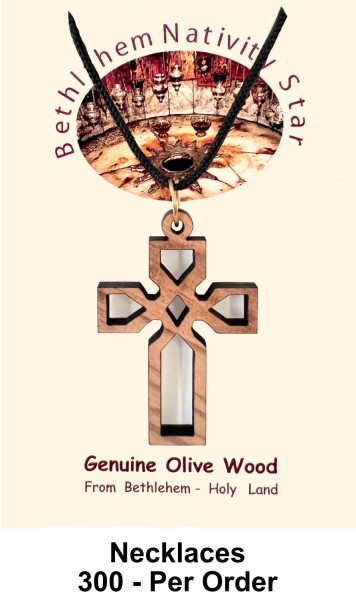 Wholesale Wooden Celtic Crosses Necklaces 1.5 Inch - 300 @ $1.95 Each