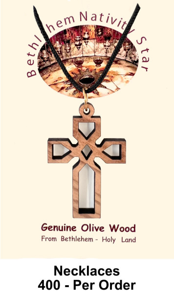 Wholesale Wooden Celtic Crosses Necklaces 1.5 Inch - 400 @ $1.95 Each