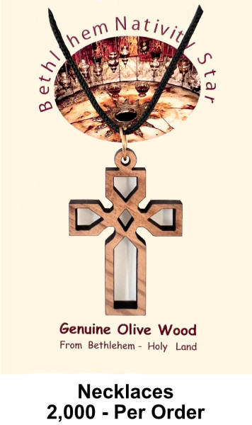 Wholesale Wooden Celtic Crosses Necklaces 1.5 Inch - 2,000 @ $1.60 Each
