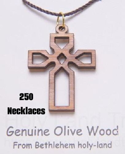 Wholesale Wooden Celtic Crosses Necklaces 1.5 Inch - 250 @ $1.95 Each