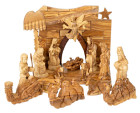 16 Piece Indoor Olivewood Nativity Set with Angel and Camels