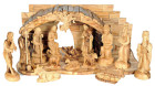 16 Piece Large Olive Wood Nativity Set w Gloria Angel