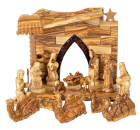 16 Piece Unique Olive Wood Indoor Nativity Scene Set