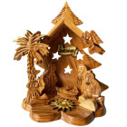 5.25 Inch Frankincense Christmas Tree Shaped Olive Wood Nativity Set