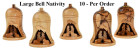 Bulk 3.5 Inch Large Nativity Bell Ornaments