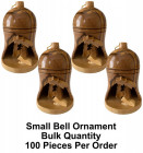 Bulk Small 2.75“ Olive Wood Bell Nativity Ornament