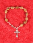 Carved Olive Wood Rosary Bracelet