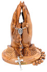 Catholic Praying Hands Statue with Rosary 6.25 Inches