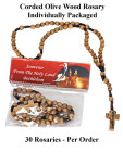 Corded Olive Wood Rosary