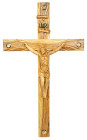 Large 30 Inch Wall Crucifix with 4 Holy Land Articles
