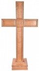 Large 4'4“ Tall Decorative Birch Wooden Floor Cross
