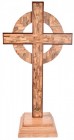Large 4 Foot 2 Inch Standing Olive Wood Celtic Cross