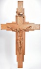 Large 4 Foot Contemporary Church Light Oak Wall Crucifix