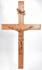 Large 4 Foot Oak and Olive Wood Wall Crucifix