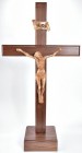 Large 4 Foot Standing Walnut and Olive Wood Crucifix