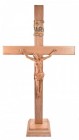 Large 6 Foot 4 Inch Standing Oak and Olive Wood Crucifix