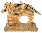 Large Olive Wood Nativity Stable 18.5 Inches High