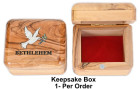Mother of Pear and Olive Wood Keepsake Box with Dove