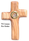 Olive Wood Palm Crosses with Holy Land Soil Wholesale