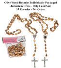 Olive Wood Rosaries with Holy Land Soil (Bulk Priced)
