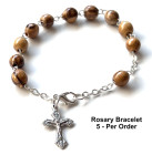 Olive Wood Rosary Bracelets 7.5 Inch Bulk Priced