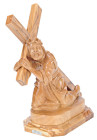 Olive Wood Statue Jesus Carrying the Cross 7.5 Inches