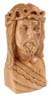 Olive Wood Statue of Jesus With Crown of Thorns 8 Inches