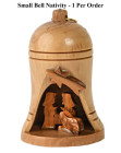 Small 2.75“ Olive Wood Bell Nativity Ornament