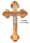 Small Olive Wood Wall Crucifix 6.5 Inches Tall