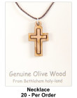 Small Wooden Cross Necklaces Bulk price 1 Inch
