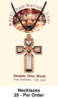 Unique Wooden Celtic Cross Necklaces 1.5 Inch Bulk Price